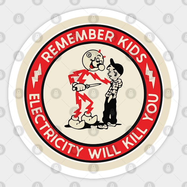 REMEMBER KIDS ELECTRIC - ART DRAWING Sticker by albertkeith48